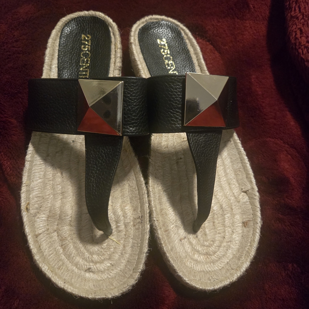 275 Central Black Espadrille Sandals - Picture 5 of 12